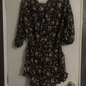 Mossimo XL Black Floral Romper